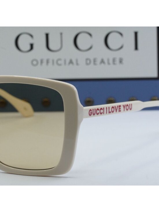 Gucci GG0567SAN 006 Square Women Sunglasses - Ivory / Brown main image 11